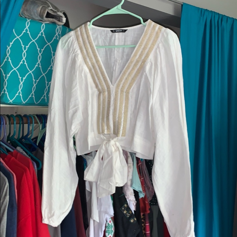 White/ gold long sleeve